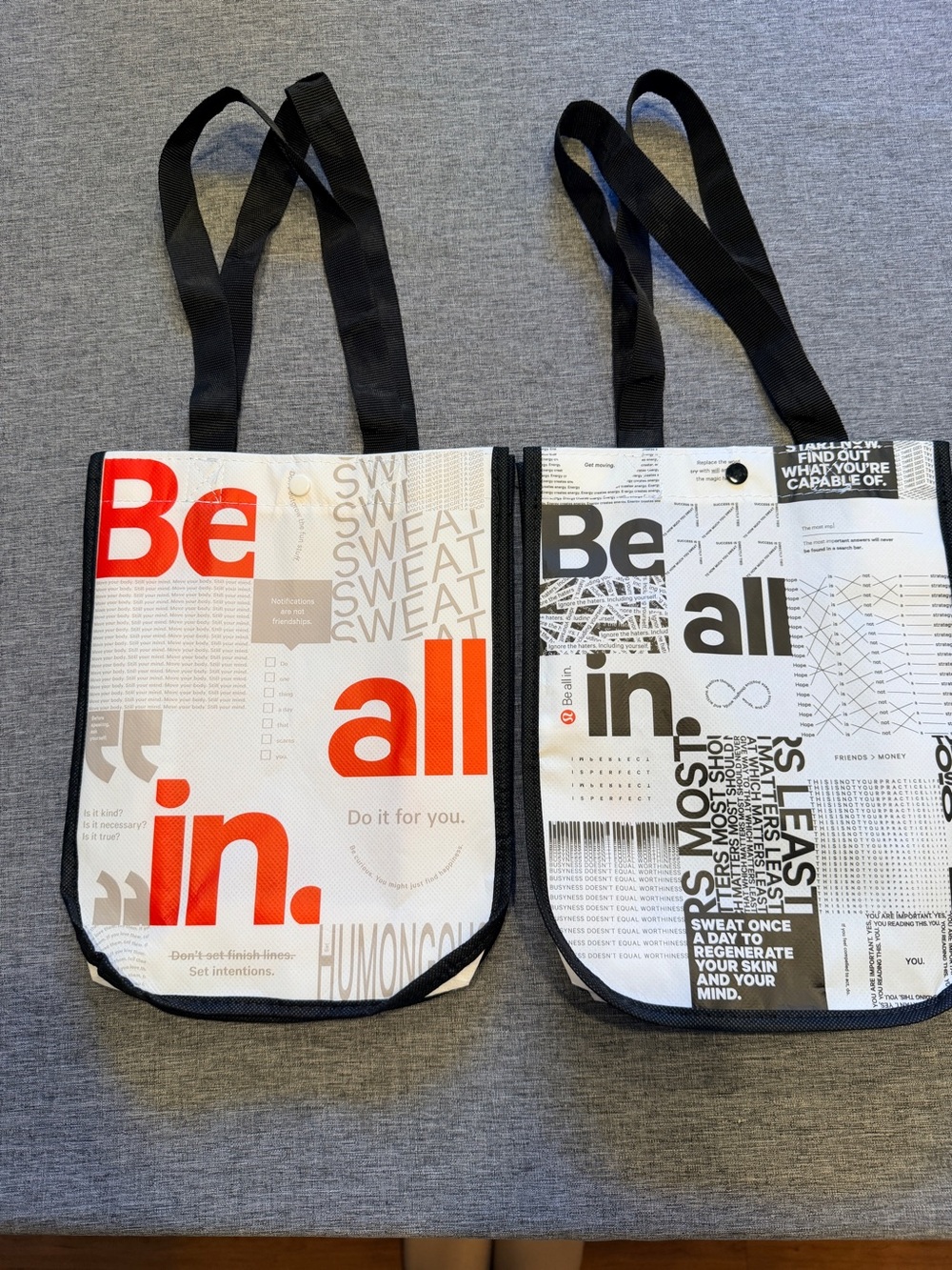 lululemon athletica White, Black & Red 'Be All In' Graphic Tote